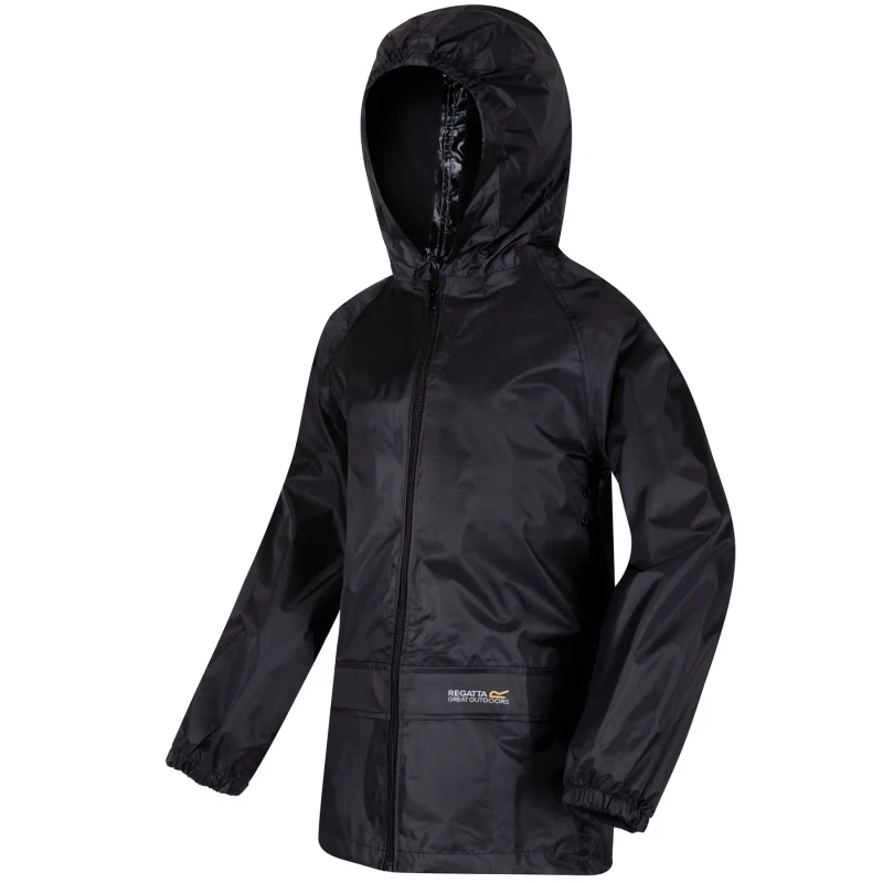 Image of Regatta Kids Stormbreak Waterproof Jacket Waterproof Jackets C9-C10yrs Black 29661903000