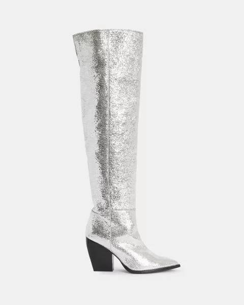 AllSaints Reina Metallic Leather Boots