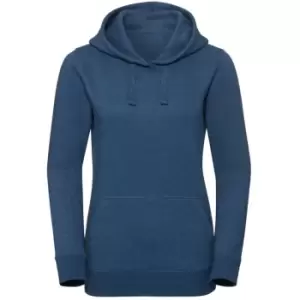 image of Russell Ladies Authentic Melange Hoodie (XS) (Ocean Melange)