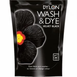 Image of Dylon Wash and Dye Velvet Black Fabric Dye 350g