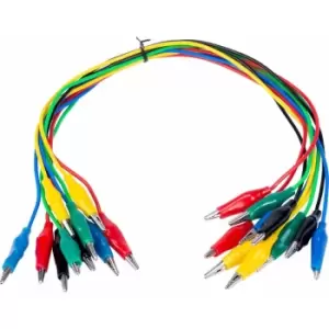 Image of R-TECH 524614 Pk of 10 Croc Leads (Rd,Blk,Blu,Grn,Ye) 380mm