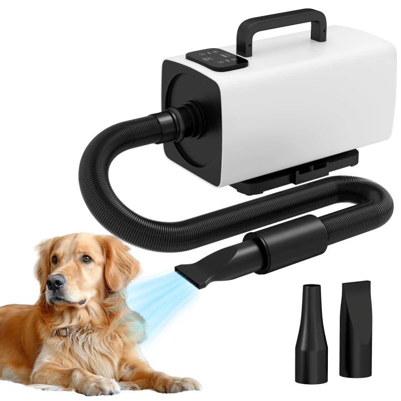 Image of PawHut 2200W Dog Hair Dryer w/ Auto Adjustable Temperature & Airflow - White TJ Hughes 5063603187757