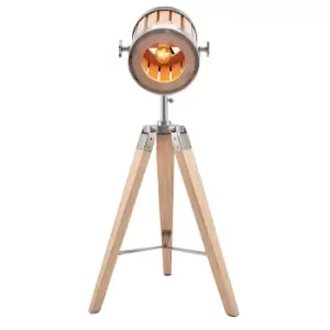 Image of Natural and Silver Marine Tripod Table Lamp