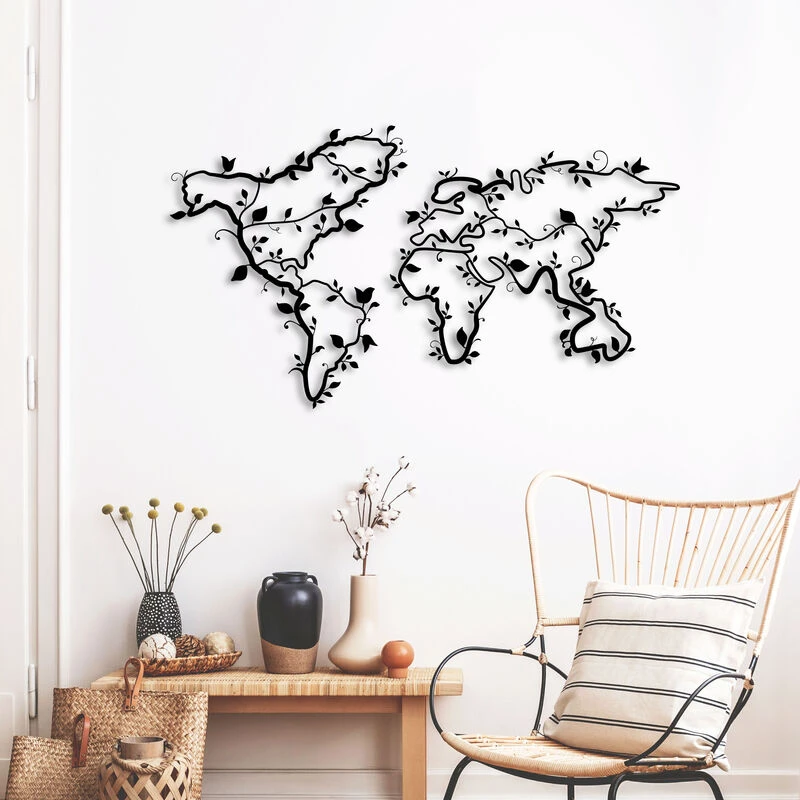 Image of DECORTIE Decortie - metal wall art ivy world - Black M.DK.T.16549