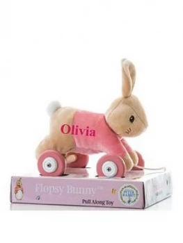 Image of Peter Rabbit Personalised Flopsy Pull Along, One Colour