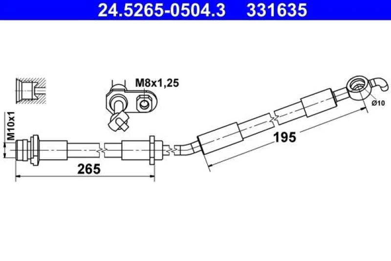 Image of Brake hose ATE 24.5265-0504.3