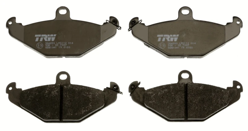 Image of TRW GDB1041 Brake pad set not prepared for wear warning indicator Brake Pad Set,disc brake (402)