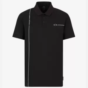 Image of Armani Exchange Logo Stretch-Cotton Polo Shirt - XL