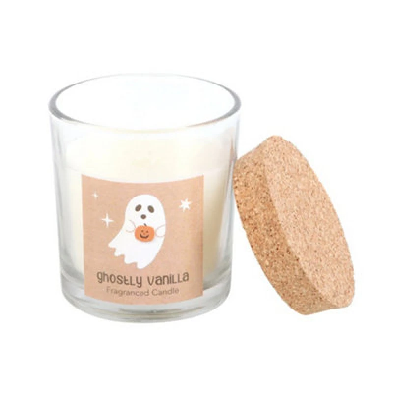 Image of Something Different Something Different Ghostly Vanilla Halloween Candle Jar in White White One Size Unisex 5063527946751