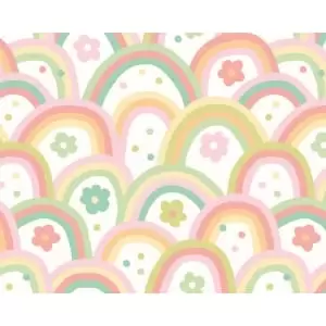 image of Origin Murals Rainbow Wobble Green Wall Mural - 3 x 2.4m