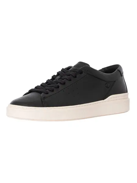 Image of Clarks Craft Swift Leather Trainers Black 10 UK