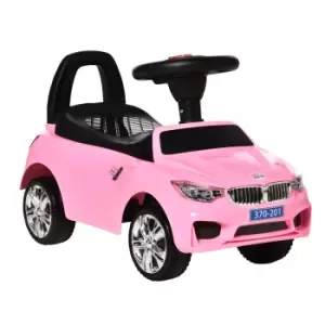 image of Reiten Ride On Sliding Car with Horn, Music, Working Lights & Storage - Pink