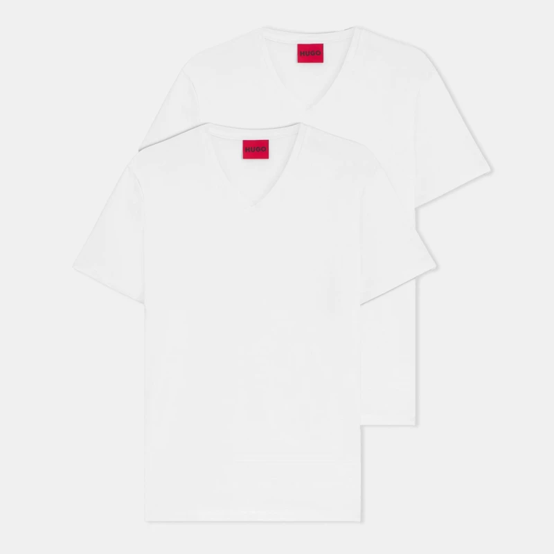 Image of Hugo Short Sleeve V Neck T Shirt White male XS