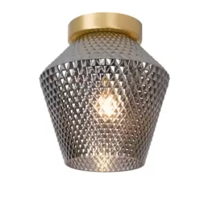 Image of Rosalind Vintage Flush Ceiling Light - Ø21cm - 1xE27 - Smoke Grey