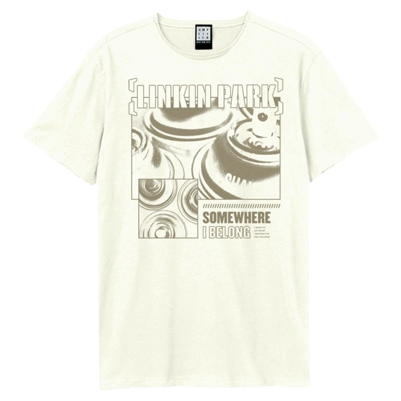 Image of Amplified Amplified Men Somewhere I Belong Linkin Park T-Shirt in White Size: X-Small White XS Male 5063750998237