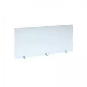 image of Free standing acrylic 700mm high screen with white metal feet 1600mm