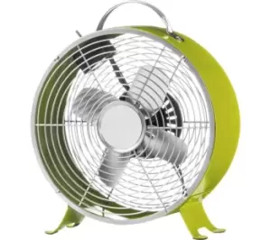 image of INTERIORS by Premier Retro Portable Desk Fan - Lime Green