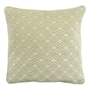 image of Avenue Velvet Jacquard Cushion Ivory, Ivory / 45 x 45cm / Polyester Filled