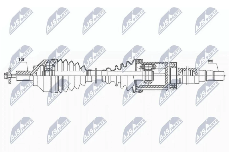 Image of NTY NPW-VV-138 Drive shaft Automatic Transmission, Front Axle Right Drive Shaft (13)