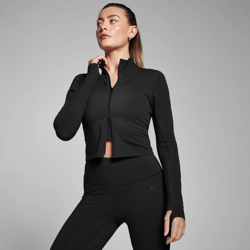 Image of MyProtein Womens MP Tempo Moisture-Wicking Performance Training Jacket Black female 8 (XS)