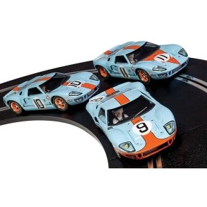 Image of Ford GT40 1968 Gulf Triple Pack Limited Edition 1:32 Scalextric Car