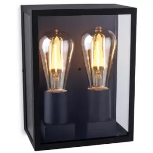 image of Firstlight Houston Outdoor Flush Box Wall Light Black IP44, E27