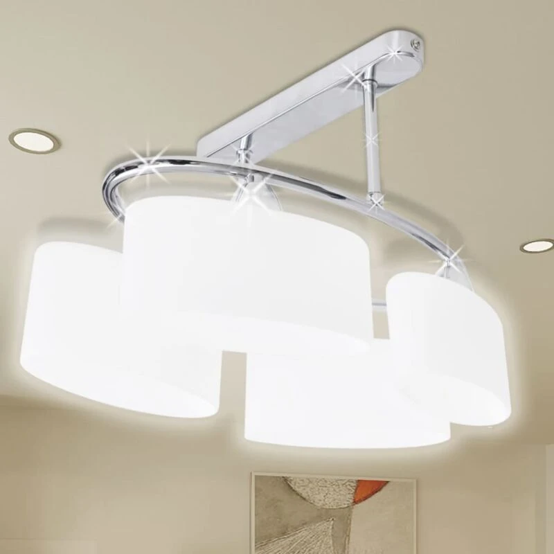 Image of VIDAXL Ceiling Lamp with Ellipsoid Glass Shades for 4 E14 Bulbs Vidaxl 8718475870180