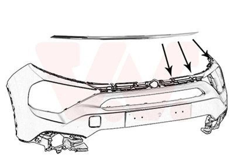 Image of VAN WEZEL Bumper moulding VAN WEZEL 0989583