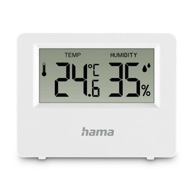 Image of Hama Hama Ebro Thermometer and Hygrometer, Digital, For Indoors or Outdoors, white 00222222