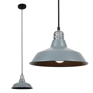 Image of Casco Chrome Pendant with Grey Colby Shade