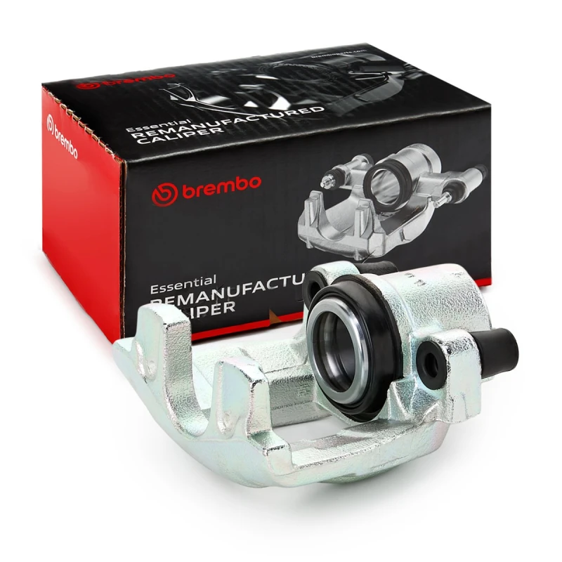 Image of BREMBO F 06 124 Brake caliper ESSENTIAL LINE Front Axle Left Grey Cast Iron Brake Caliper (78)