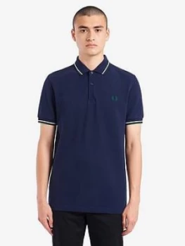 Fred Perry Twin Tipped Polo, Carbon Blue, Size 2XL, Men