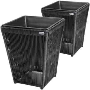 image of Planter Acapulco 2Pcs Set Black 36x36x40cm