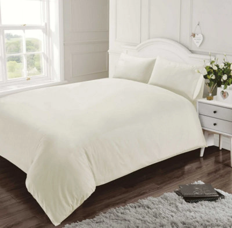 Image of Rapport Home 400 Thread Count Cotton Quilt Cover in Cream Size: Double Cream Unisex Double