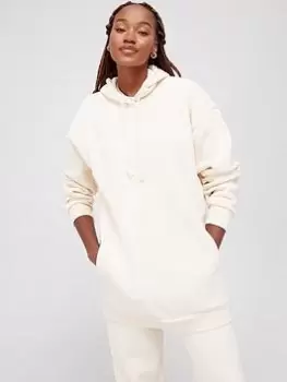 Image of adidas All SZN Long Hoodie - Cream, Size 2Xs, Women