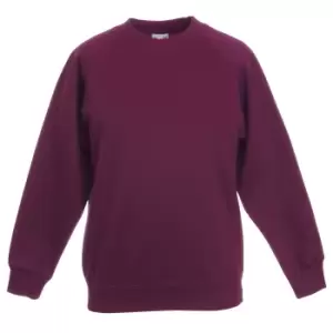 Image of Fruit Of The Loom Childrens Unisex Raglan Sleeve Sweatshirt (Pack of 2) (12-13) (Burgundy)