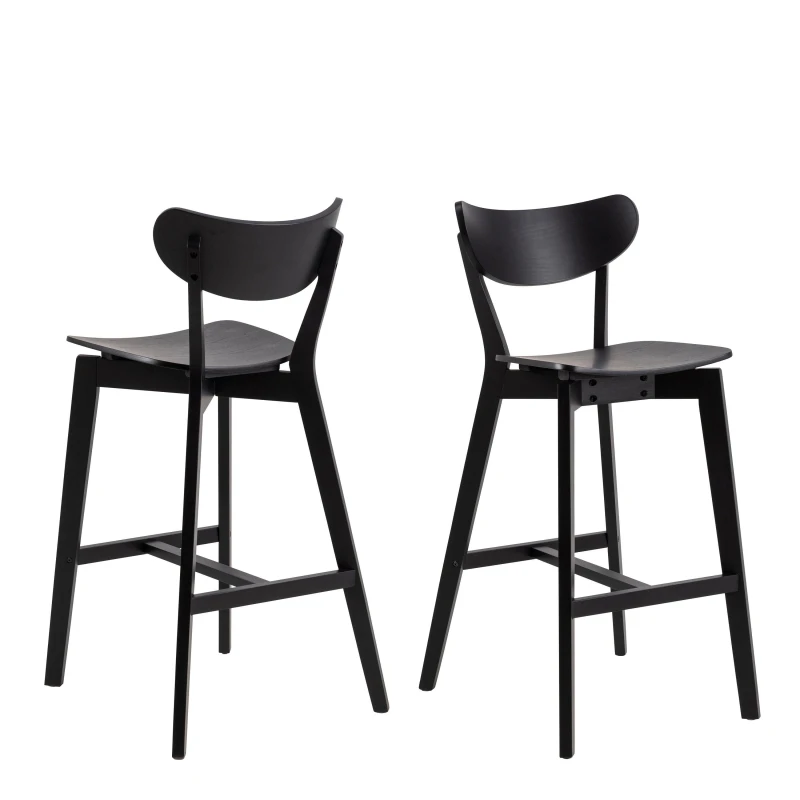 Image of Furniture To Go Roxby Bar Stool in Black Set of 2 in Brown Brown Unisex