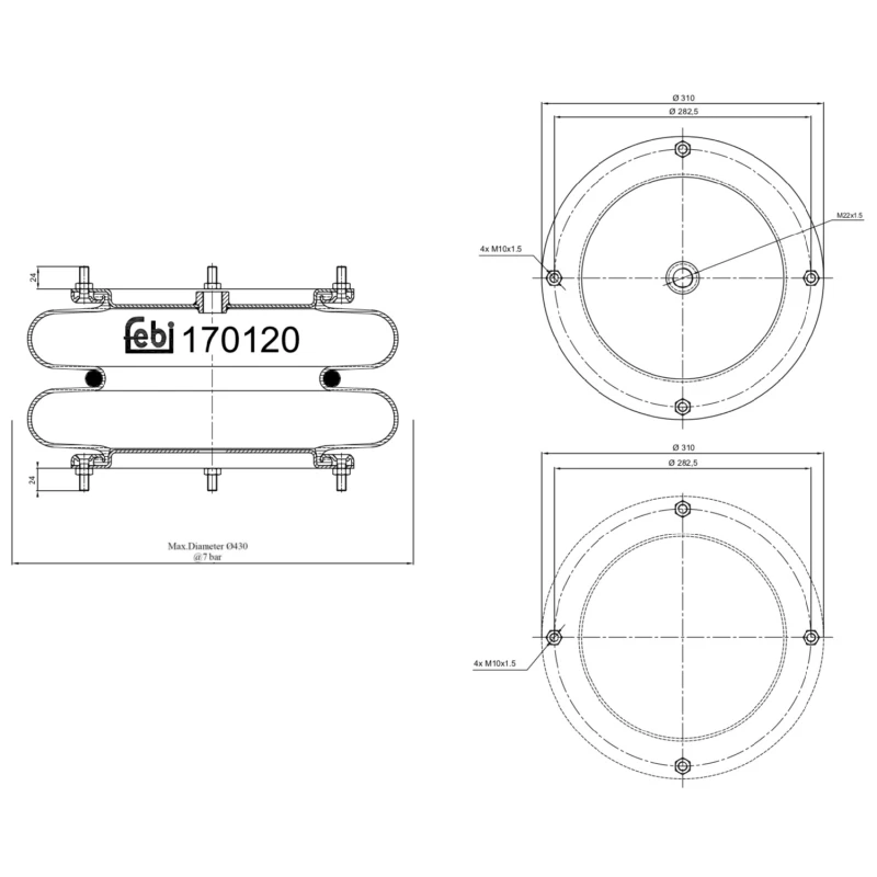 Image of FEBI BILSTEIN 170120 Boot, air suspension Boot,air suspension (324)