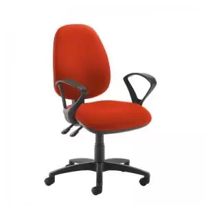 Image of Jota high back operator chair with fixed arms - Tortuga Orange