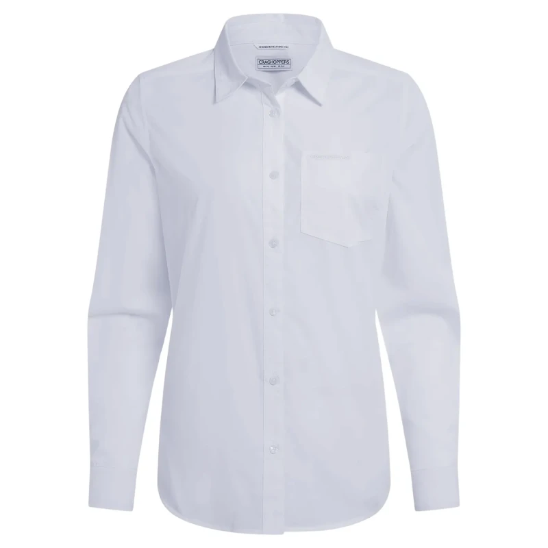 Image of Womens long sleeve shirt Craghoppers Kiwi III Blanc Female 40