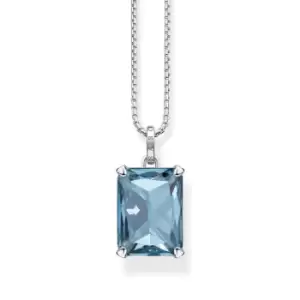 image of THOMAS SABO Silver Large Blue Stone Necklace