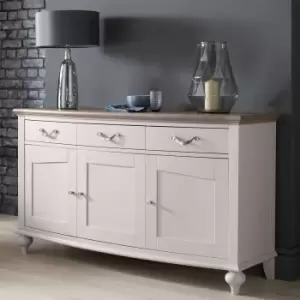 image of Montreal Grey Washed Oak & Soft Grey Wide Sideboard