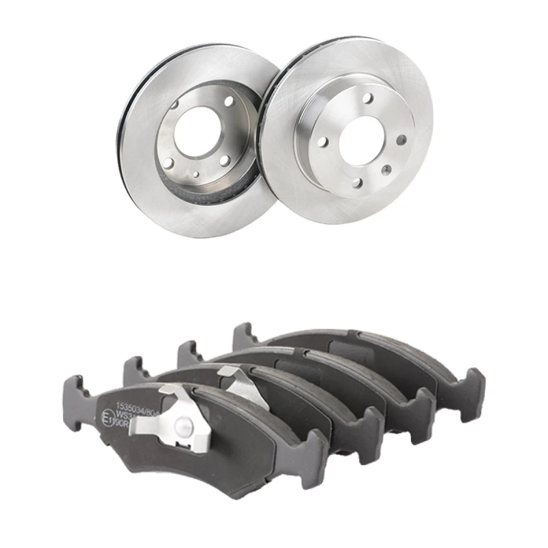 Image of RIDEX 3405B2035 Brake disc and pads set Front Axle, Brake Disc Type: internally vented, excl. wear warning contact Brake Set,disc brakes (3405)