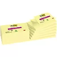 image of Post-it Super Sticky Z-Notes R350-12SSCY 76 x 127mm 90 Sheets Per Pad Yellow Pack of 12