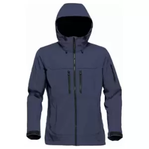 image of Stormtech Womens/Ladies Epsilon 2 Hooded Soft Shell Jacket (L) (Navy/Graphite Grey)