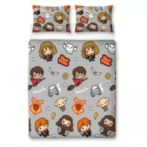 Image of Harry Potter Termtime Reversible Duvet Cover Set (Double) (Multicoloured) - Multicoloured