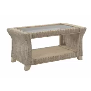 Image of Desser Clifton Natural Coffee Table and Glass