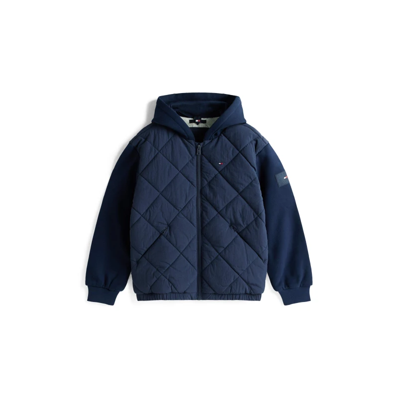 Image of Tommy Hilfiger Kids Diamond Quilted Insulated Jacket Night Navy C1G male 16Y