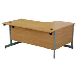 image of Jemini Radial Left Hand Cantilever Desk 1600x1200x730mm Nova Oak/Silver KF801740