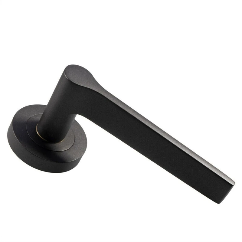 Image of Loops PAIR Straight Rounded Handle on Round Rose Concealed Fix Matt Bronze Multi